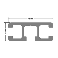 10B-4518.5-0 MODULAR SOLUTIONS EXTRUDED ELITE PROFILE 45MM X 18.5MM 3-SLOTS